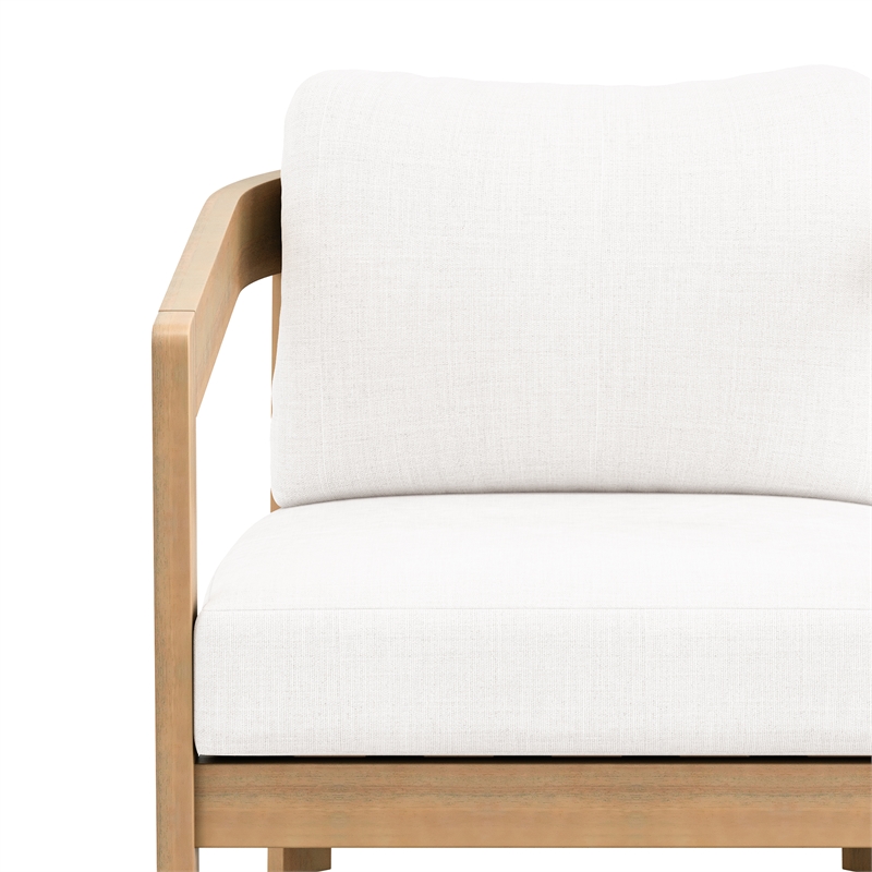 New Classic Furniture Wesley 3-pc Wood Patio Conversation Set in Natural/White