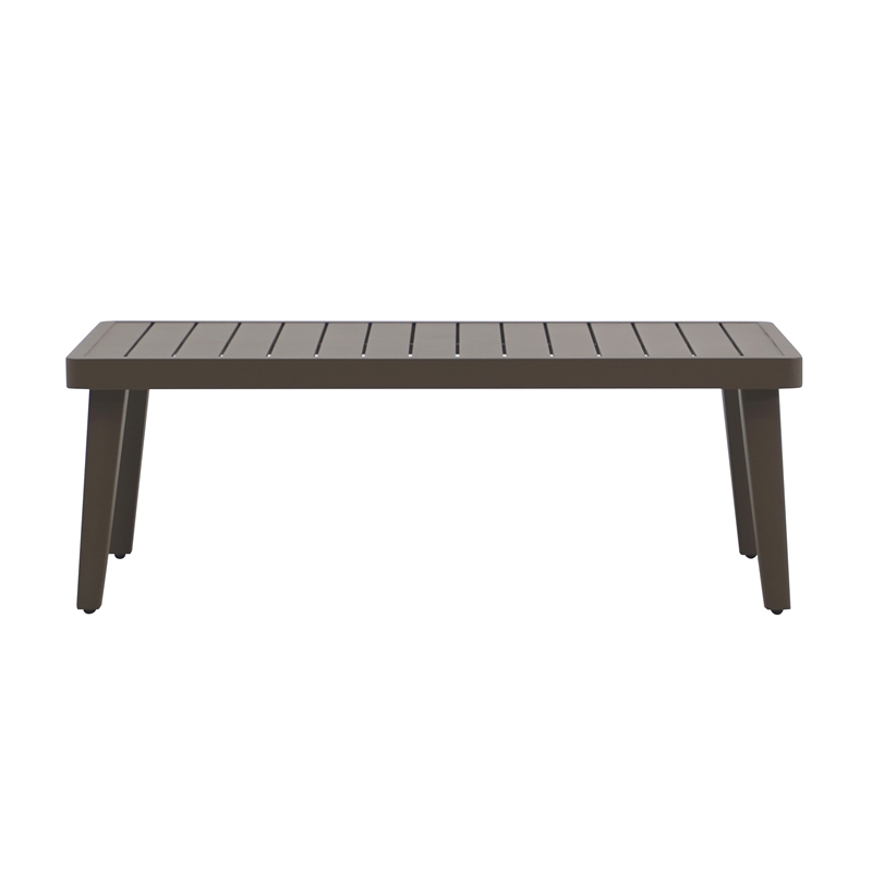 New Classic Furniture Genova Aluminum Patio Coffee Table in Brown