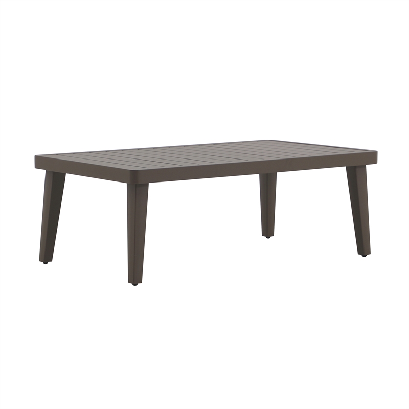 New Classic Furniture Genova 2-Piece Aluminum & Wicker Patio Set in Brown/Gray