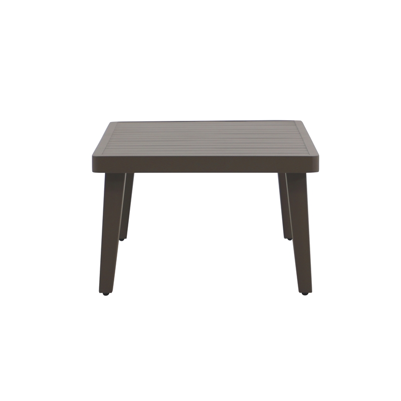 New Classic Furniture Genova 4-Piece Aluminum & Wicker Patio Set in Brown/Gray