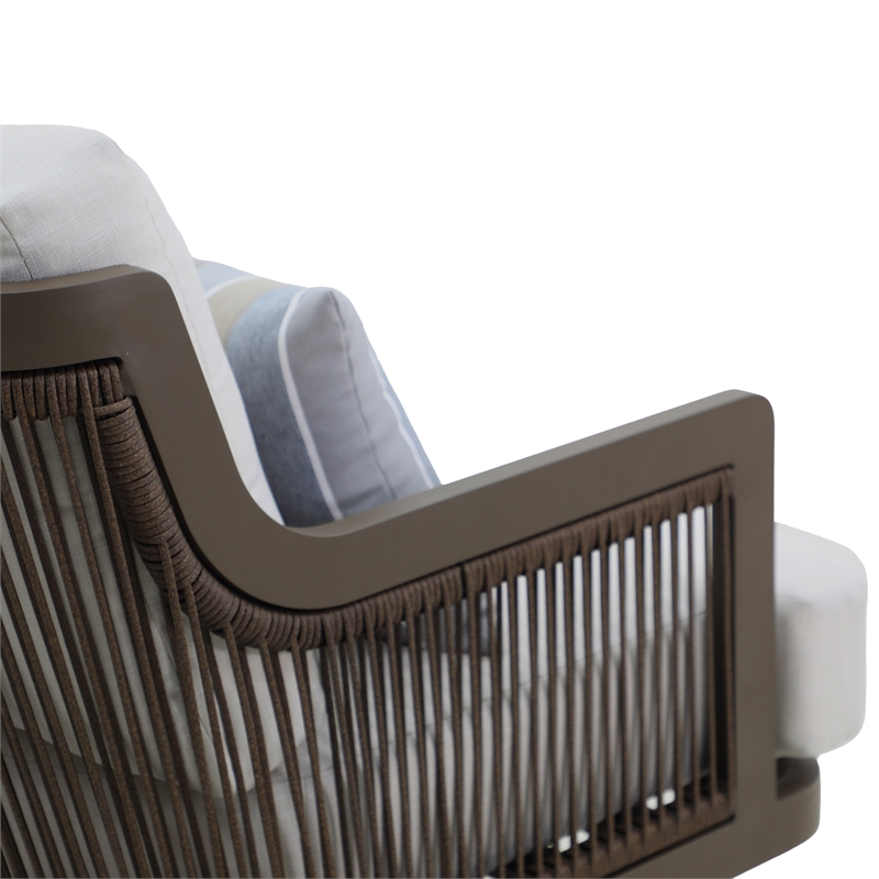 New Classic Furniture Genova Aluminum/Wicker Patio Swivel Chair in Gray (2 pcs)