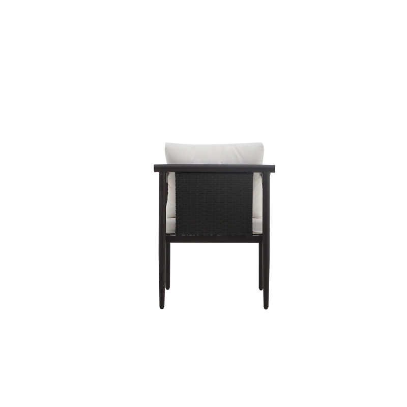 New Classic Furniture Moana Aluminum Patio Side Chair in Brown/Ivory (Set of 4)
