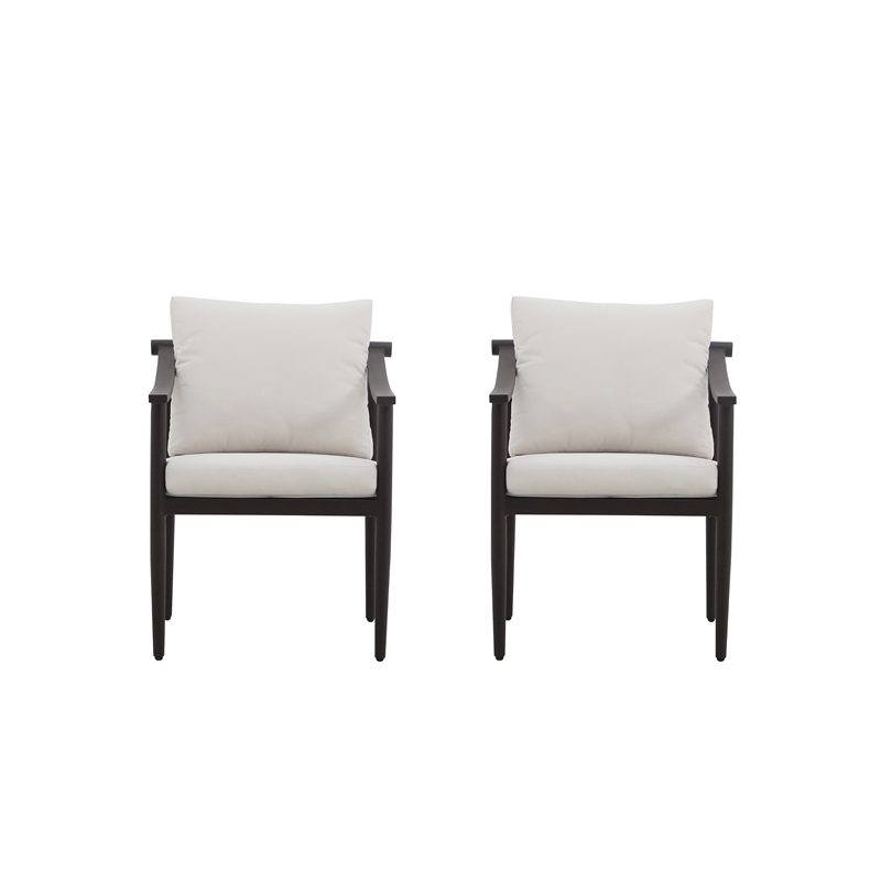 New Classic Furniture Moana 7-Piece Aluminum Patio Dining Set in Brown/Ivory