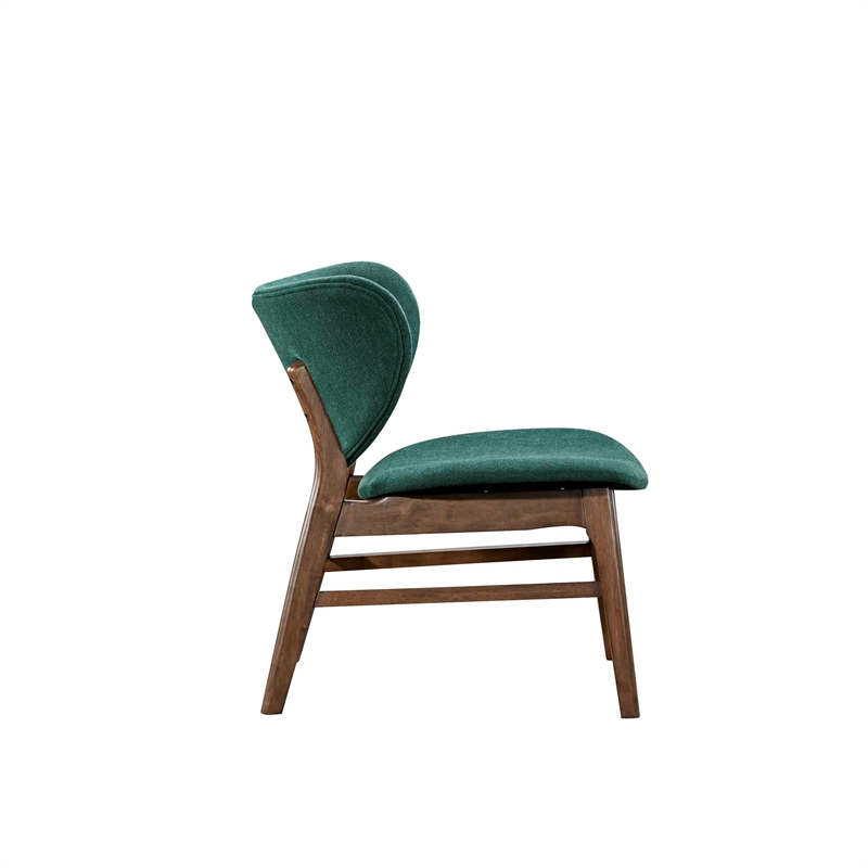 New Classic Furniture Adler 2-Piece Wood and Fabric Lounge Chair in Green