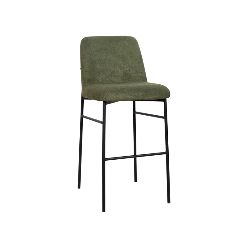 New Classic Furniture Erik Metal and Fabric Bar Chair in Green (Set of 2)