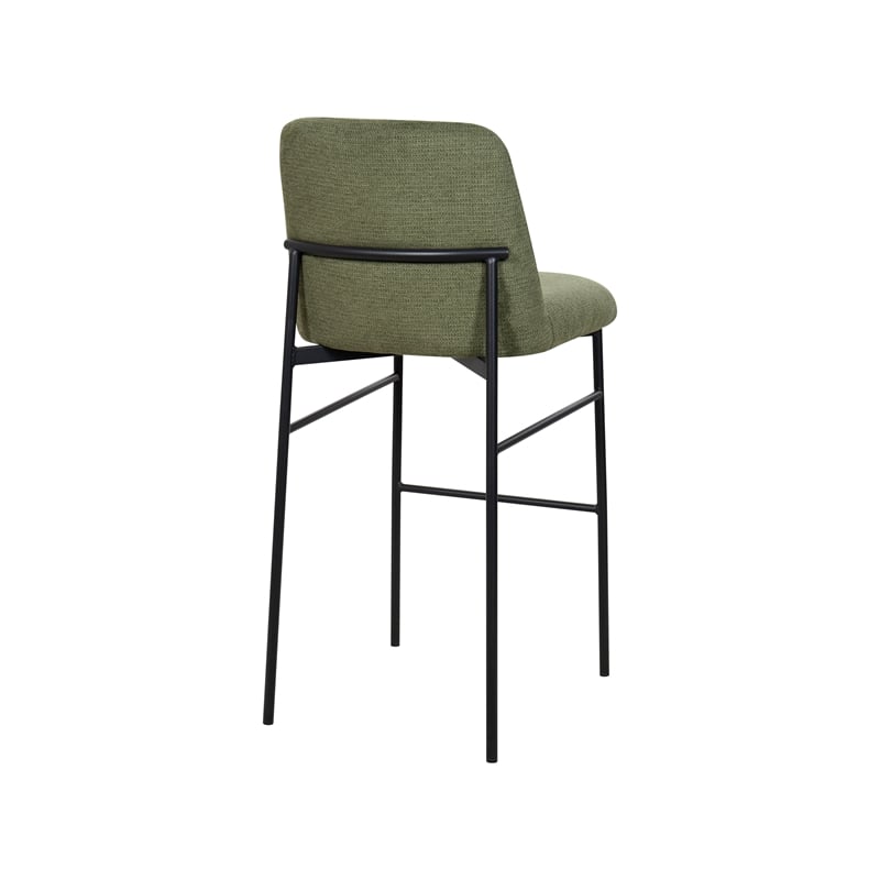 New Classic Furniture Erik Metal and Fabric Bar Chair in Green (Set of 2)