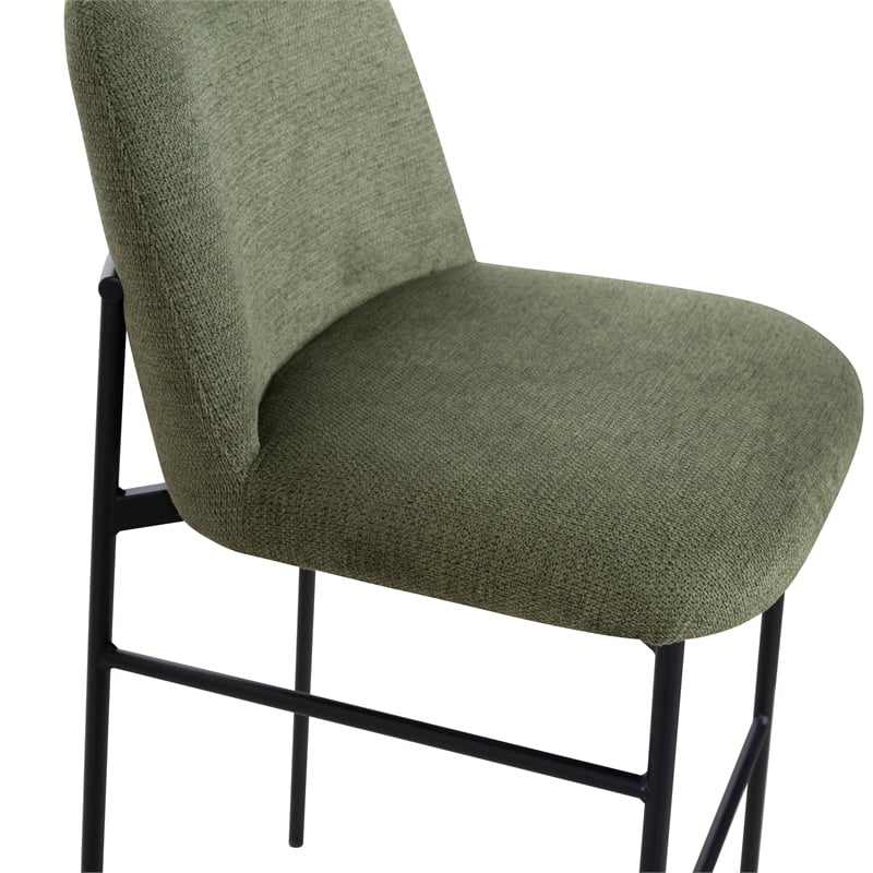 New Classic Furniture Erik Metal and Fabric Bar Chair in Green (Set of 2)