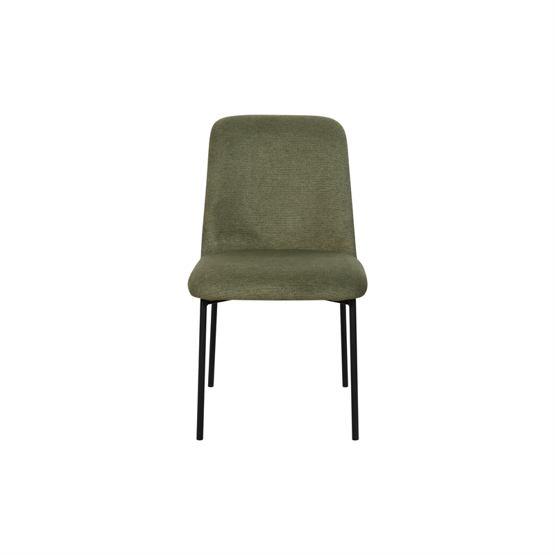 New Classic Furniture Erik Metal and Fabric Side Chair in Green (Set of 2)