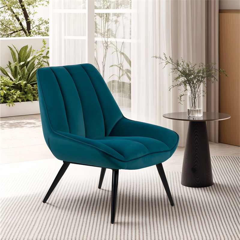 New Classic Furniture Astrid Metal and Fabric Accent Chair in Green
