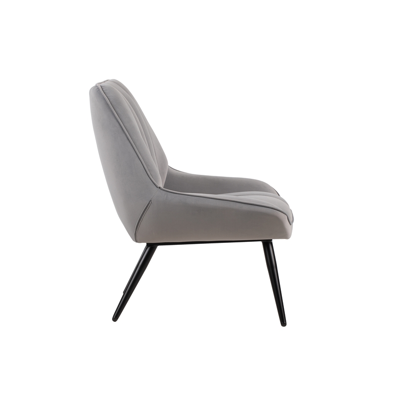 New Classic Furniture Astrid Metal and Fabric Accent Chair in Gray