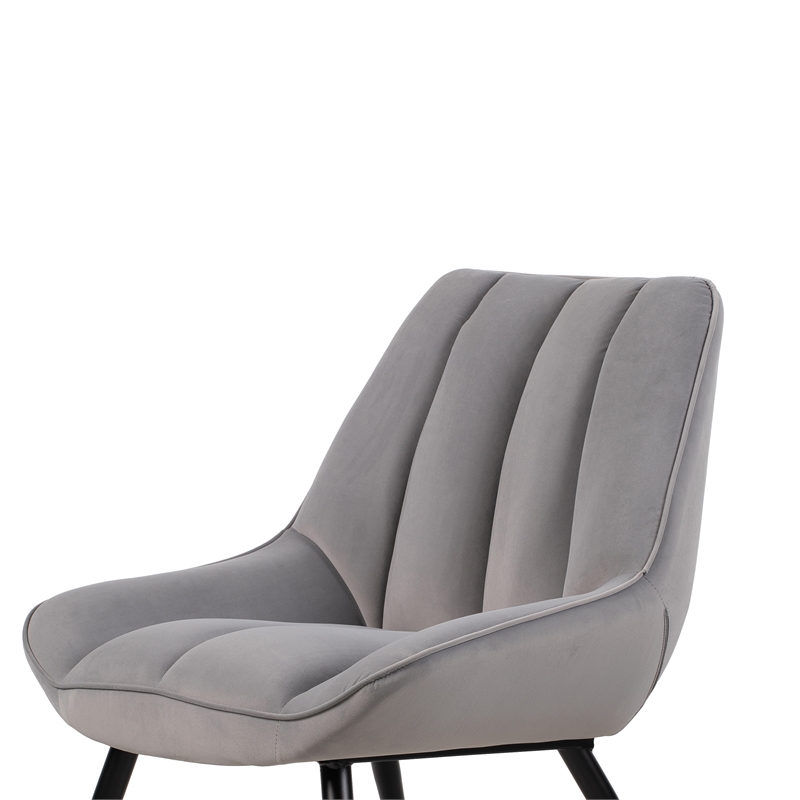 New Classic Furniture Astrid Metal and Fabric Accent Chair in Gray