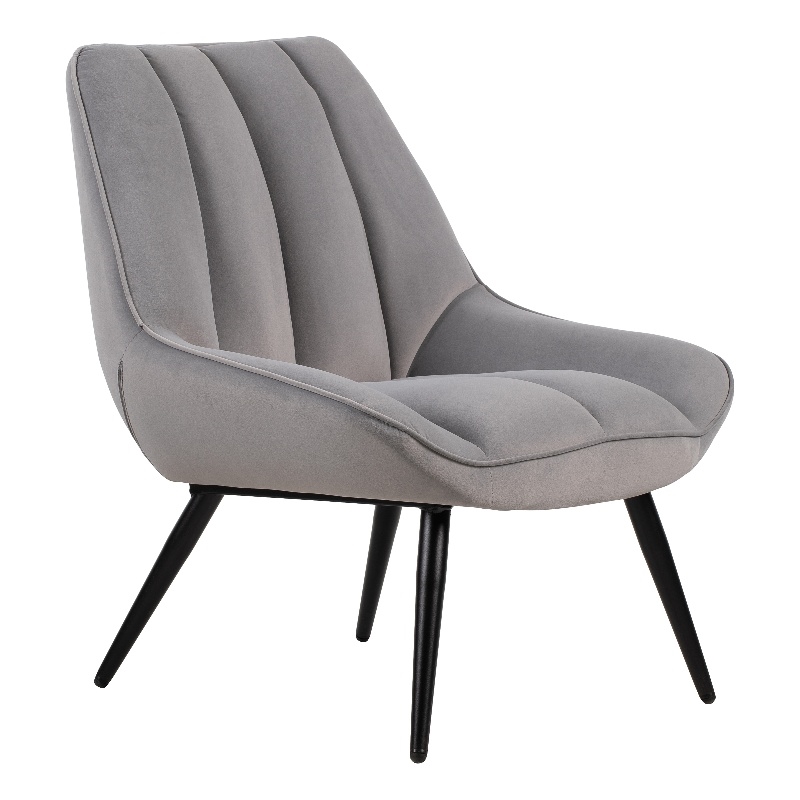 New Classic Furniture Astrid Metal and Fabric Accent Chair in Gray
