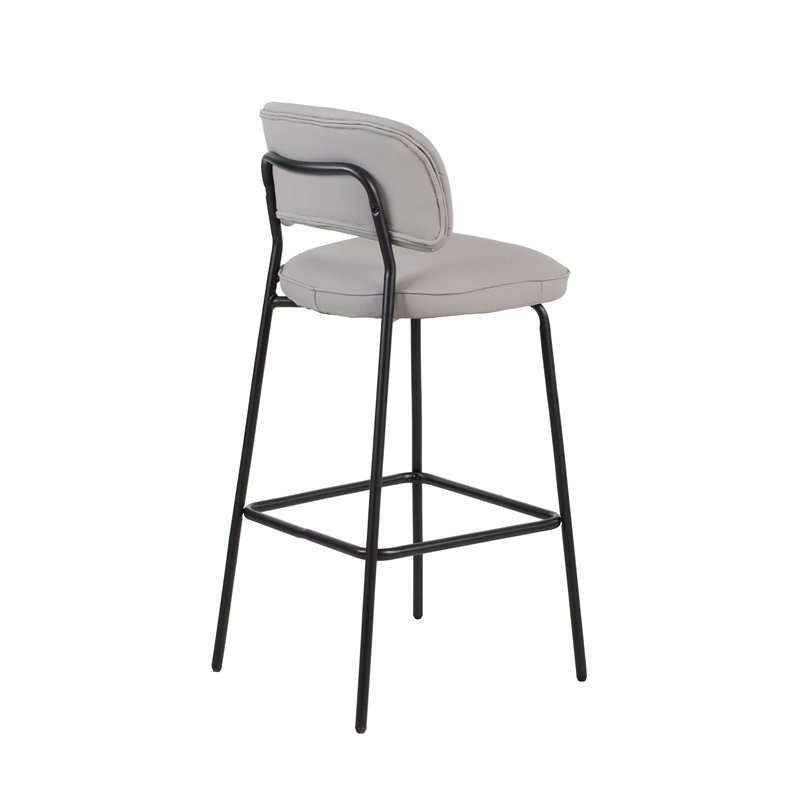 New Classic Furniture Blythe Metal/Vegan Leather Bar Chair in Ivory (2 pcs)
