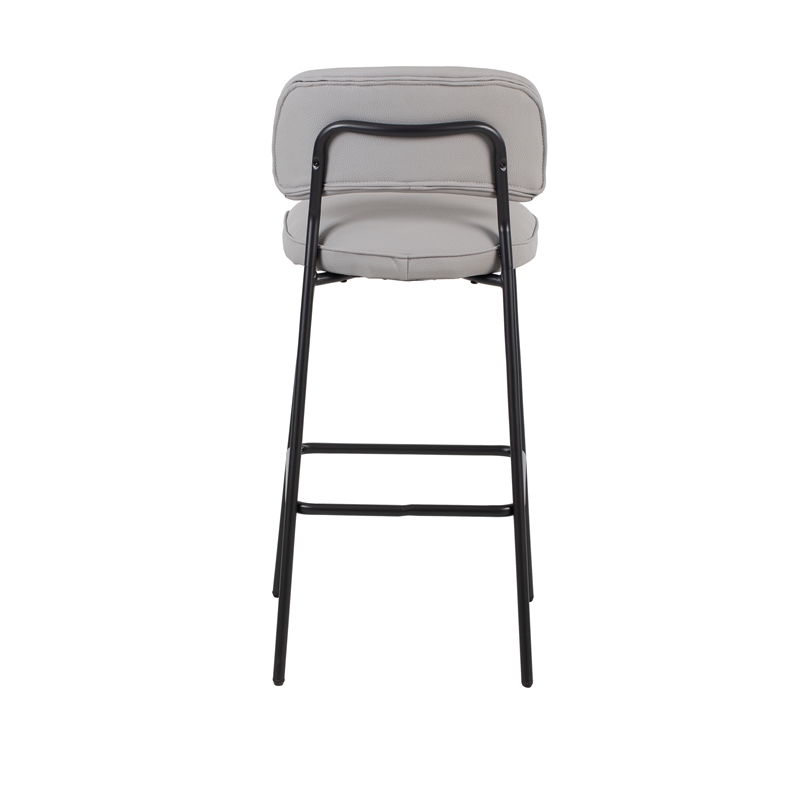 New Classic Furniture Blythe Metal/Vegan Leather Bar Chair in Ivory (2 pcs)