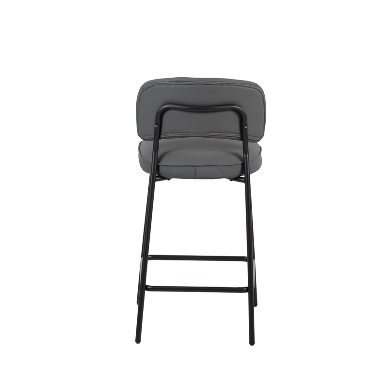 New Classic Furniture Blythe Metal/Vegan Leather Counter Chair in Gray (2 pcs)