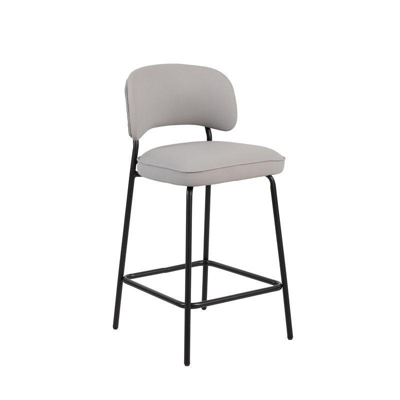 New Classic Furniture Blythe Metal/Vegan Leather Counter Chair in Ivory (2 pcs)