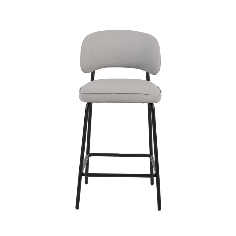 New Classic Furniture Blythe Metal/Vegan Leather Counter Chair in Ivory (2 pcs)