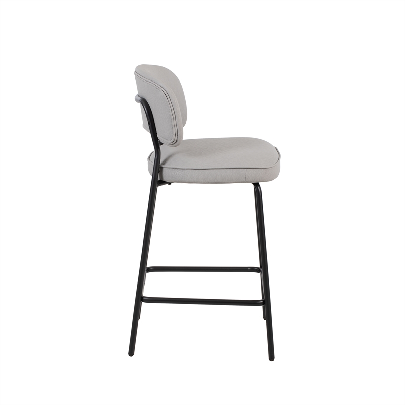 New Classic Furniture Blythe Metal/Vegan Leather Counter Chair in Ivory (2 pcs)