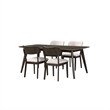 New Classic Furniture Rex 5-Piece Wood Rectangle Dining Set in Walnut
