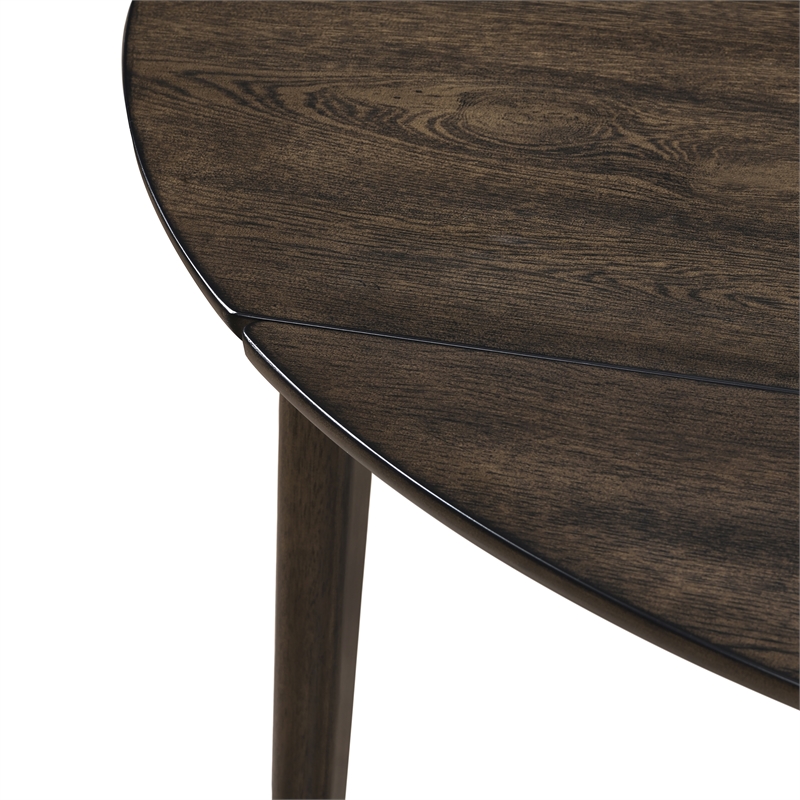 New Classic Furniture Rex 5 Pcs Wood Round Dining Set with Leaf Table in Walnut