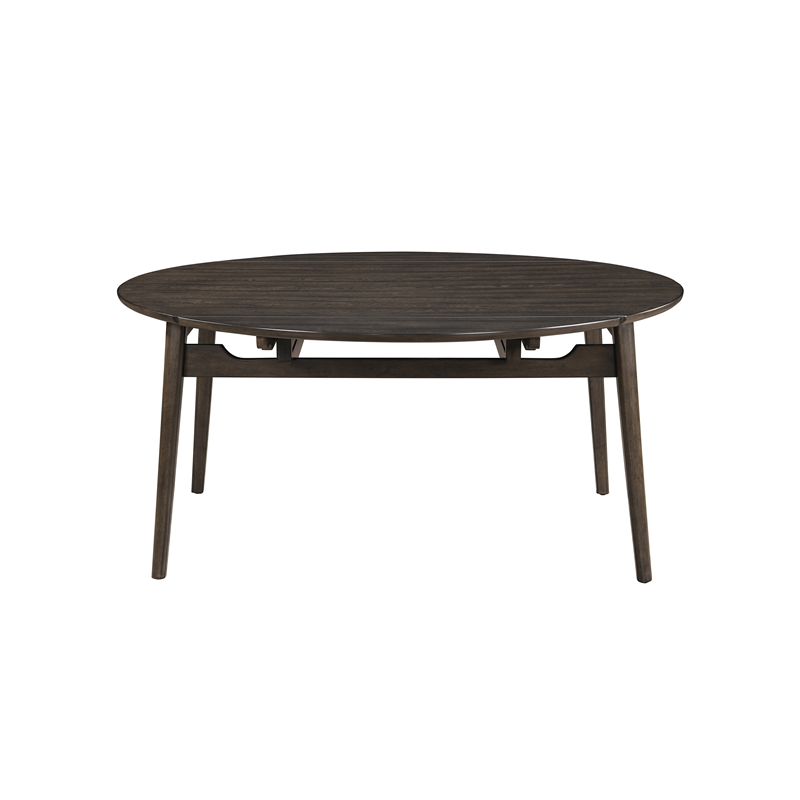 New Classic Furniture Rex 7 Pcs Wood Round Dining Set with Leaf Table in Walnut