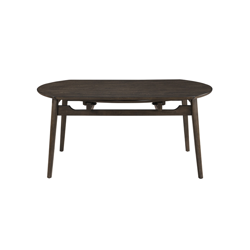 New Classic Furniture Rex 7 Pcs Wood Round Dining Set with Leaf Table in Walnut