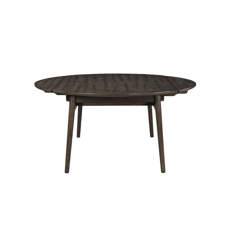 New Classic Furniture Rex 7 Pcs Wood Round Dining Set with Leaf Table in Walnut