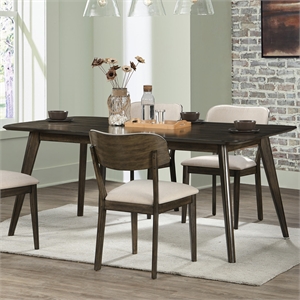 New Classic Furniture Rex Wood Fixed Top Rectangle Dining Table in Walnut