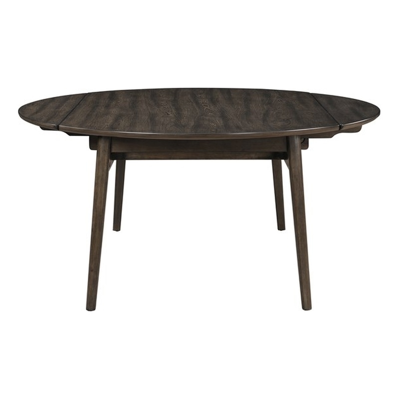 New Classic Furniture Rex Wood Dining Table with Self-Storing Leaves in Walnut
