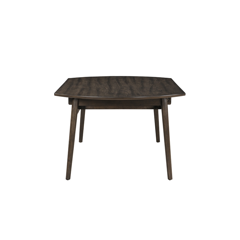 New Classic Furniture Rex Wood Dining Table with Self-Storing Leaves in Walnut