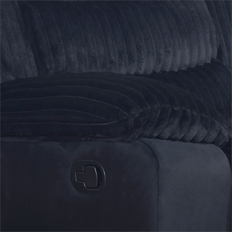 New Classic Furniture Willow 2-Piece Wood & Fabric Living Room Set in Black