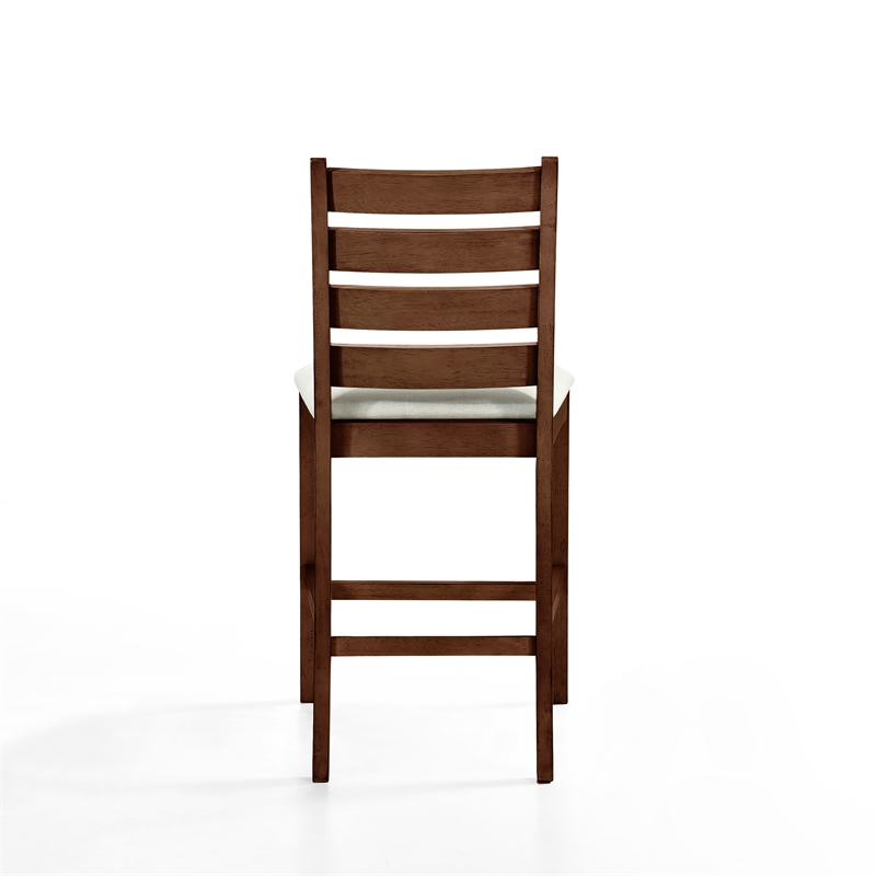 New Classic Furniture Pascal Wood Counter Chair in Walnut (Set of 2)