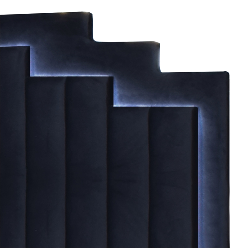 New Classic Furniture Empire Wood and Velvet Fabric King Bed in Black