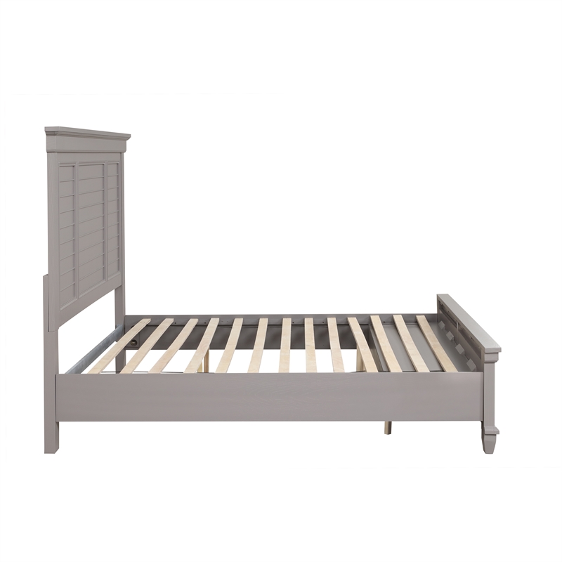 New Classic Furniture Jamestown Wood California King Bed with Storage in Gray