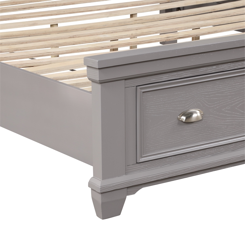 New Classic Furniture Jamestown Wood California King Bed with Storage in Gray