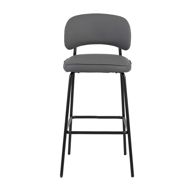 New Classic Furniture Blythe Vegan Leather Bar Chair in Gray (Set of 4)