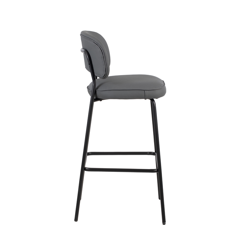 New Classic Furniture Blythe Vegan Leather Bar Chair in Gray (Set of 4)