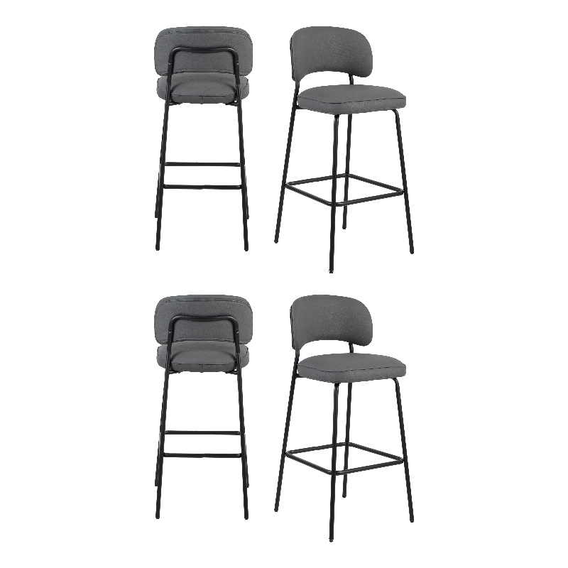 New Classic Furniture Blythe Vegan Leather Bar Chair in Gray (Set of 4)