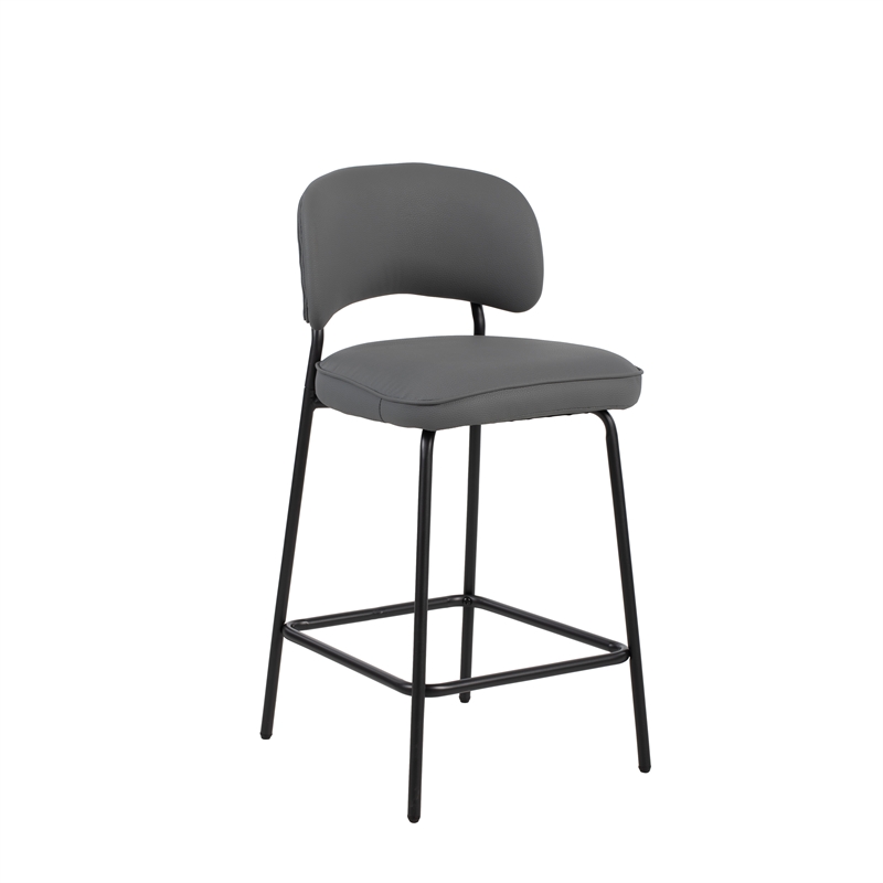 New Classic Furniture Blythe Vegan Leather Counter Chair in Gray (Set of 4)