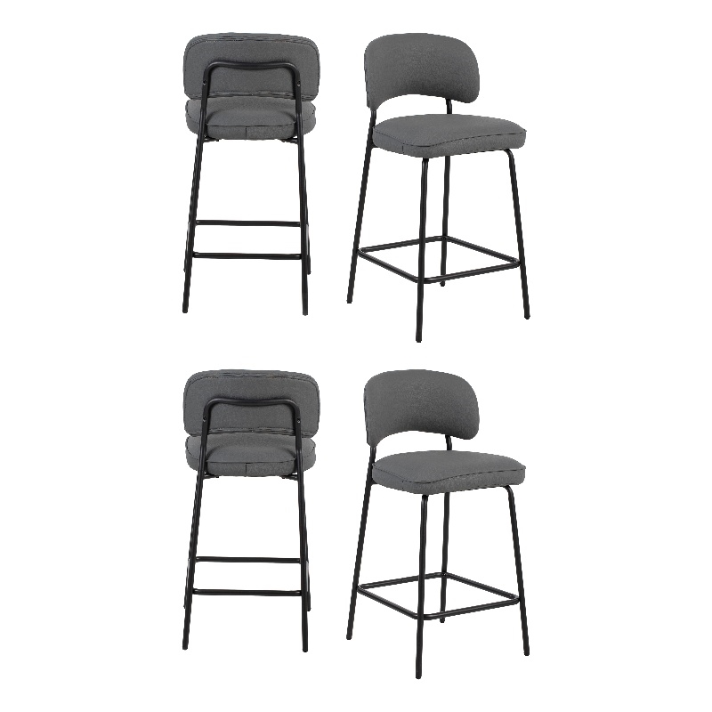 New Classic Furniture Blythe Vegan Leather Counter Chair in Gray (Set of 4)