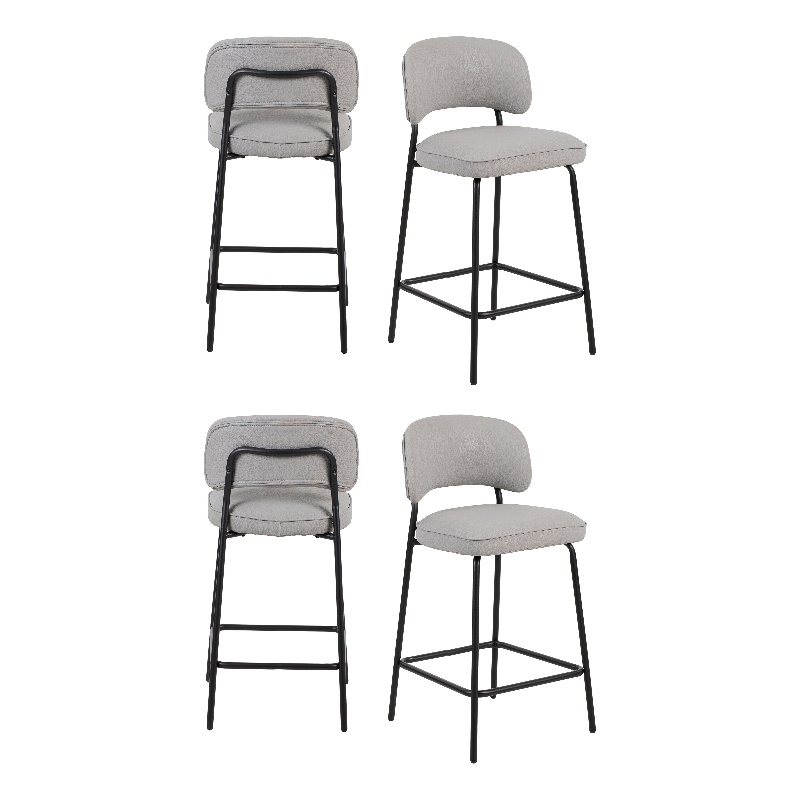 New Classic Furniture Blythe Vegan Leather Counter Chair in Ivory (Set of 4)