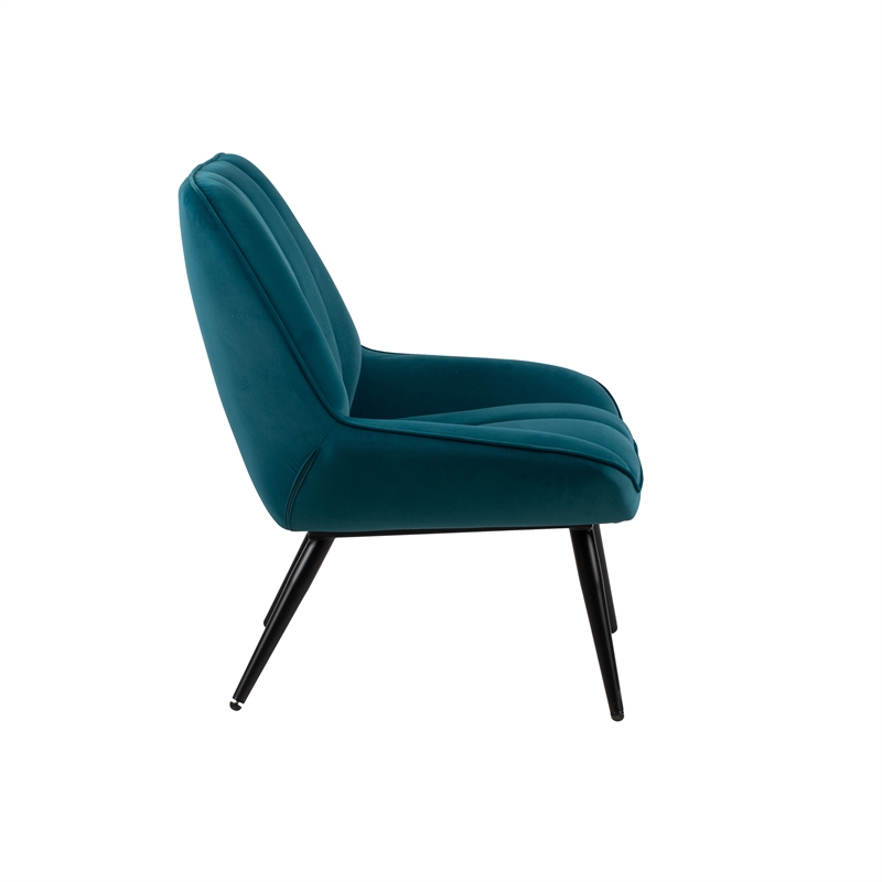 New Classic Furniture Astrid Velvet Upholstered Accent Chair in Green (Set of 2)