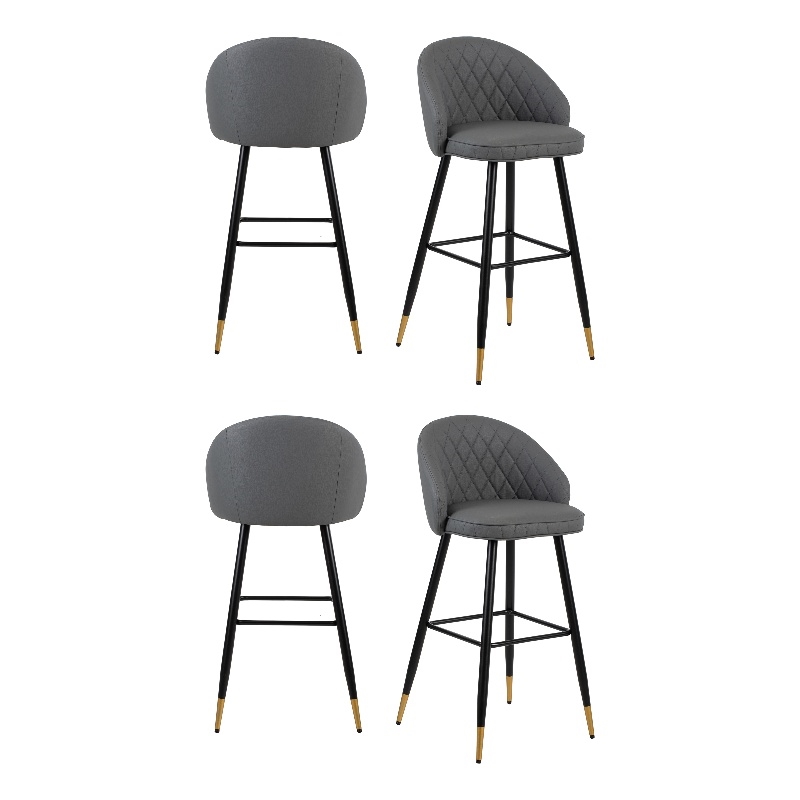 New Classic Furniture Oliver Vegan Leather Bar Chair in Gray (Set of 4)