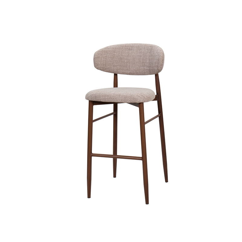 New Classic Furniture Royce Metal and Fabric Bar Chair in Toast/Brown (Set of 6)