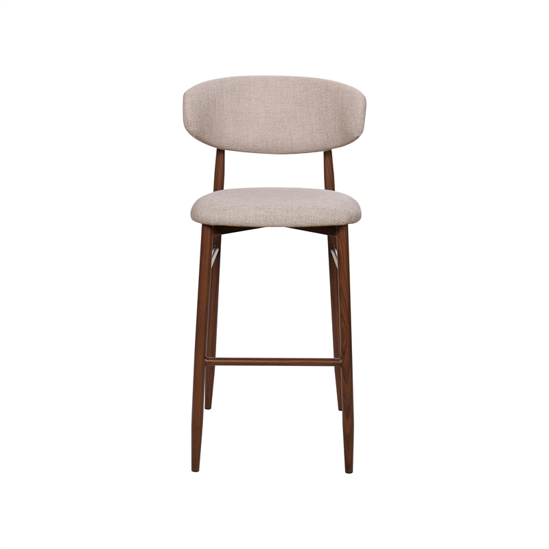 New Classic Furniture Royce Metal and Fabric Bar Chair in Toast/Brown (Set of 6)