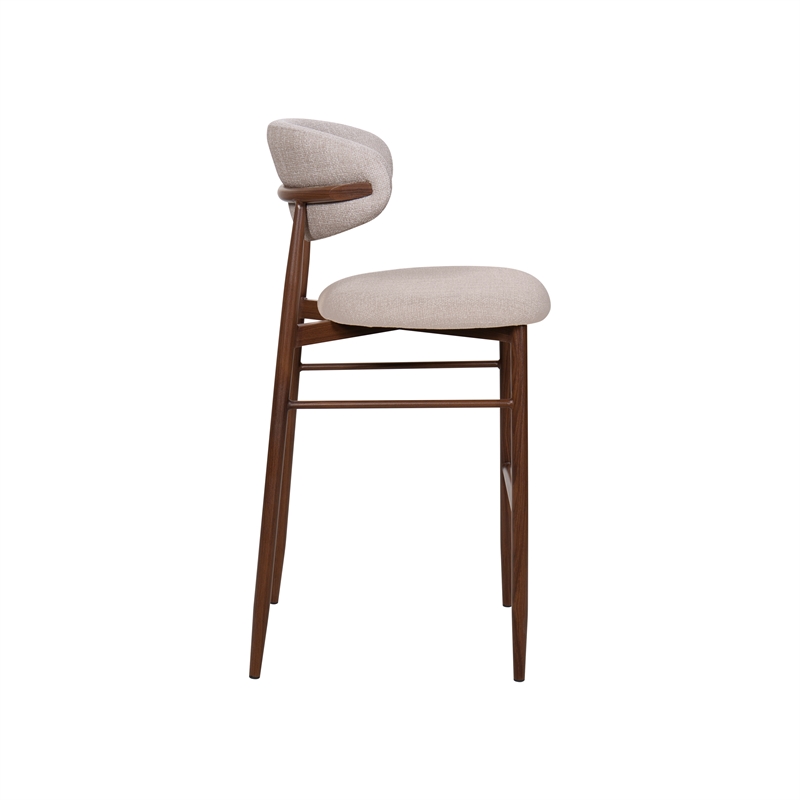 New Classic Furniture Royce Metal and Fabric Bar Chair in Toast/Brown (Set of 6)