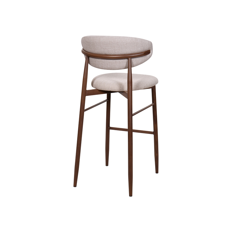 New Classic Furniture Royce Metal and Fabric Bar Chair in Toast/Brown (Set of 6)