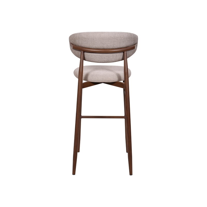 New Classic Furniture Royce Metal and Fabric Bar Chair in Toast/Brown (Set of 6)