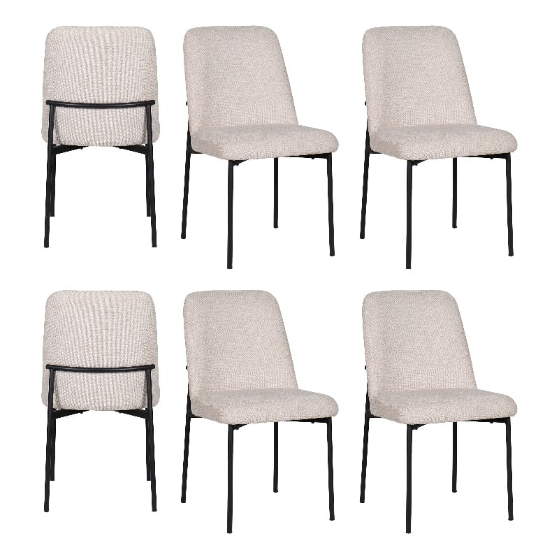 New Classic Furniture Erik Fabric Upholstered Dining Chair in Beige (Set of 6)