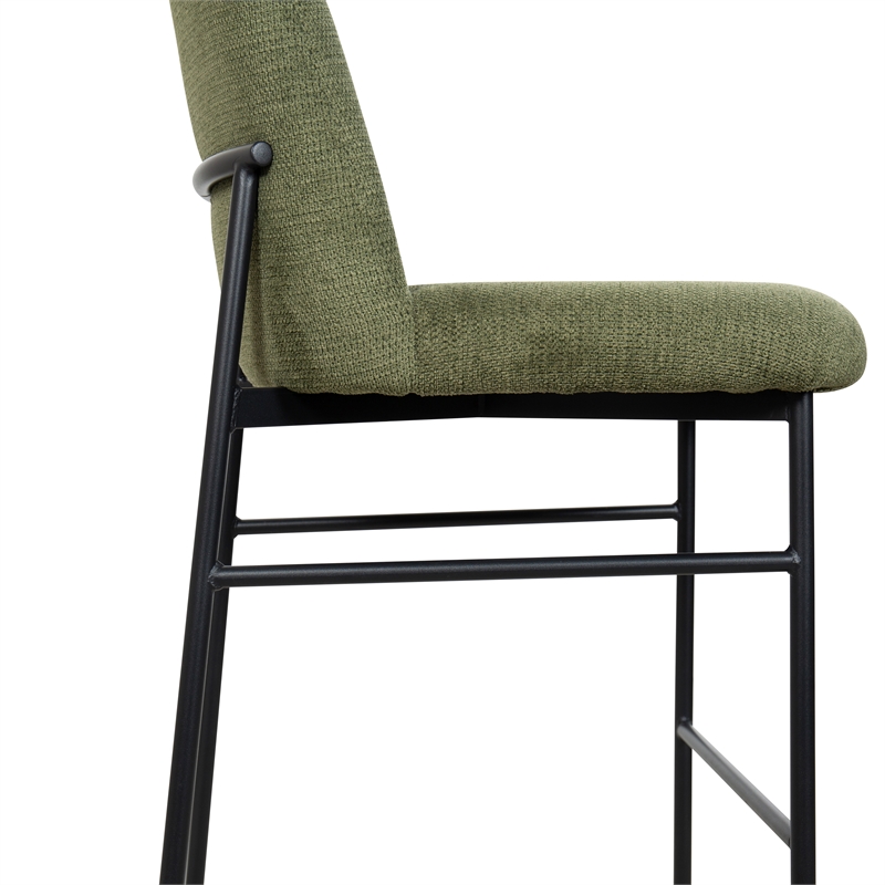 New Classic Furniture Erik Fabric Upholstered Bar Stool in Green (Set of 4)